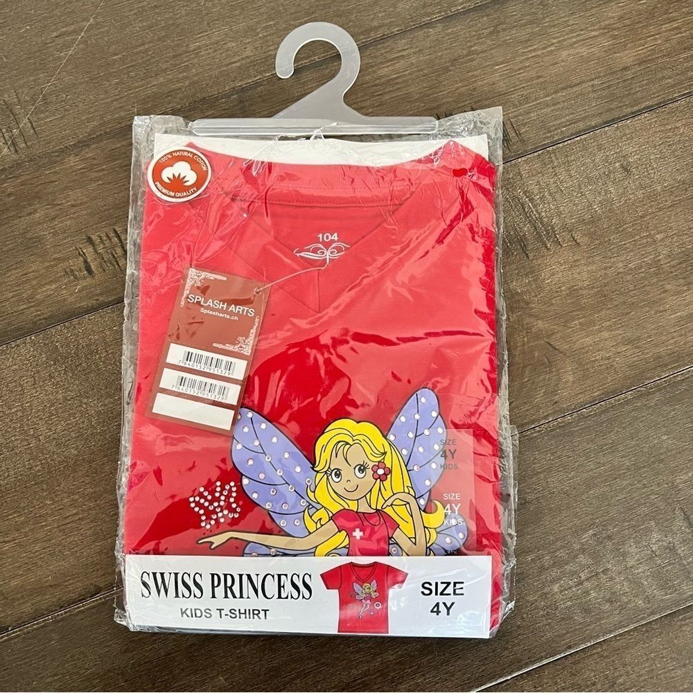 Swiss Princess T-shirt Kids 4T Toddler Girl Red Fairy Natural Arts